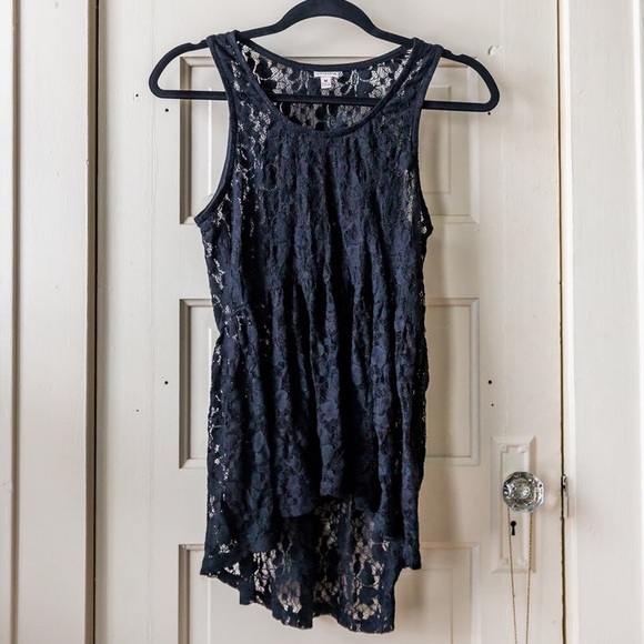 Dresses & Skirts - Black lace mini dress or top